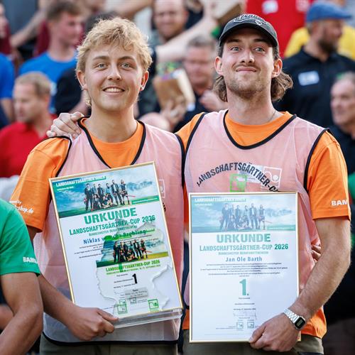 Sieg in Nürnberg: Jan Ole Barth und Niklas von der Brehling entscheiden Landschaftsgärtner-Cup für sich